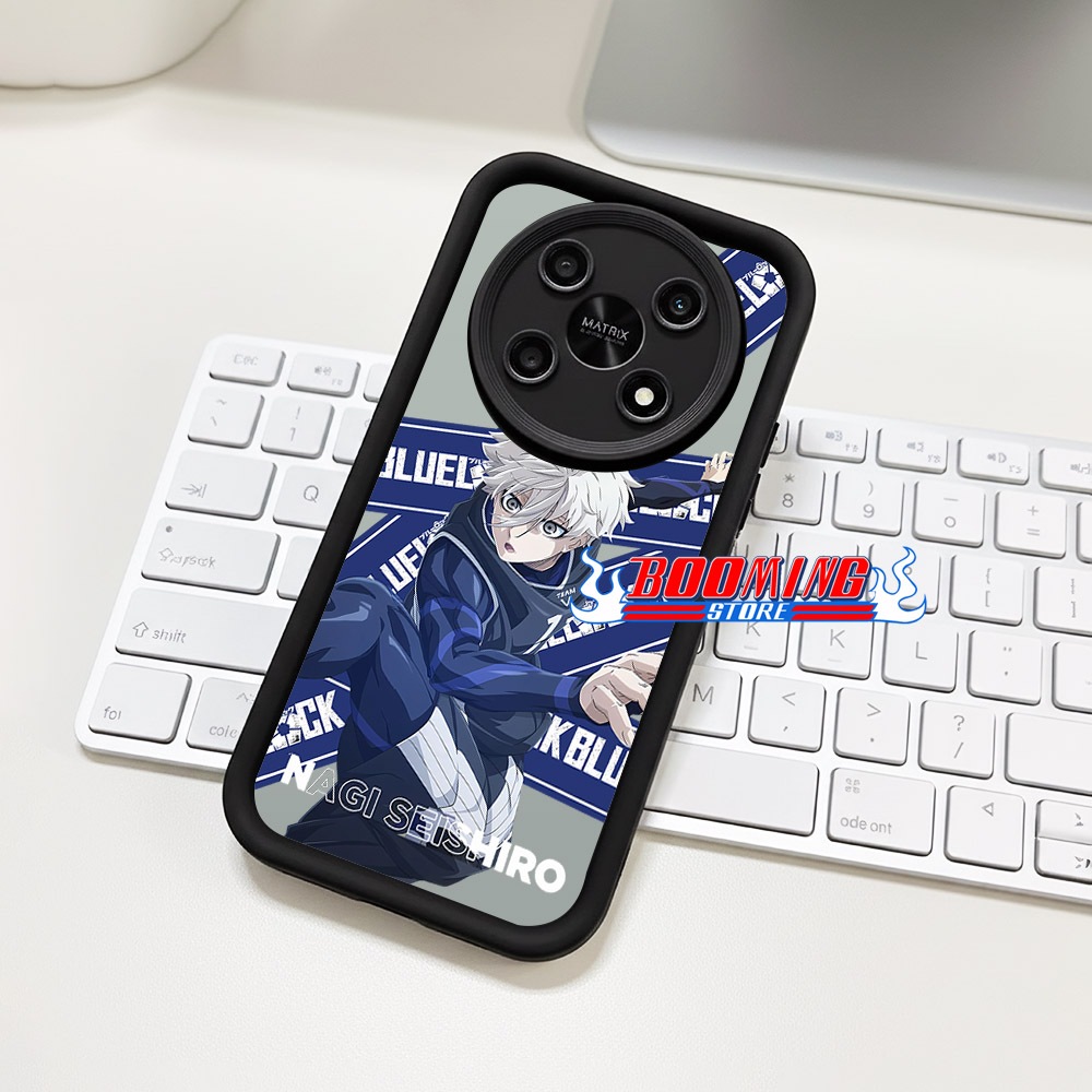 CASE KHUSUS Softcase Black Glass Premium Acrylic For ITEL RS 4 Motif BLUE LOCK