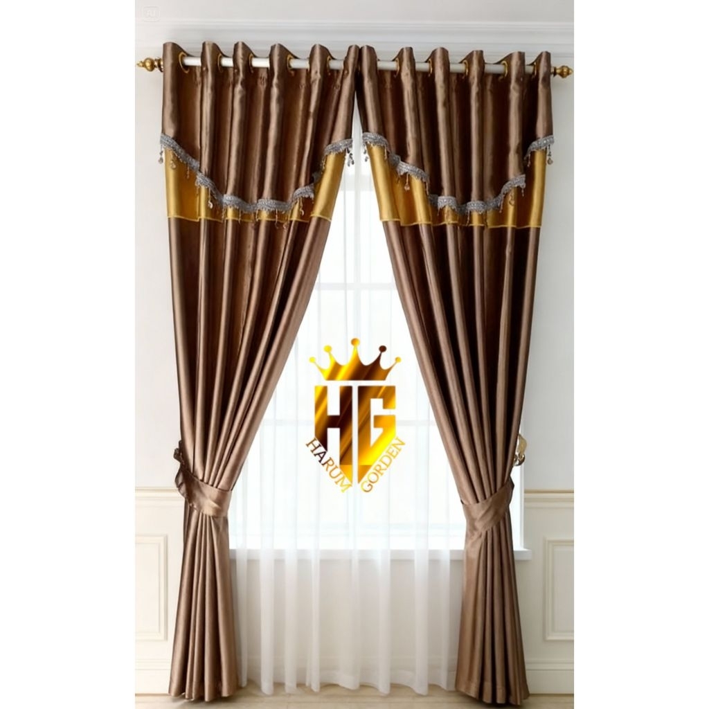 Gorden Poni Tempel Blackout Premium Kombinasi Tirai Ruang Tamu & Jendela (PROMO)