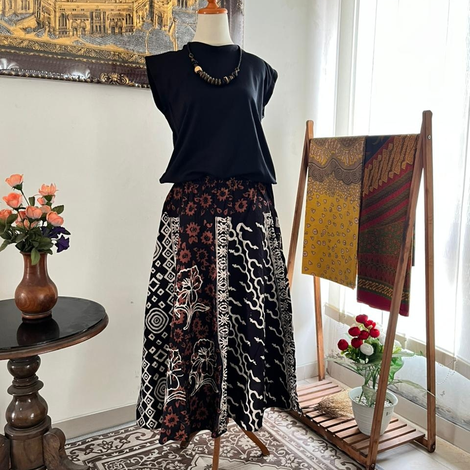Rok Batik Wanita Solo Bahan Katun Solo All Size Model Payung Klok