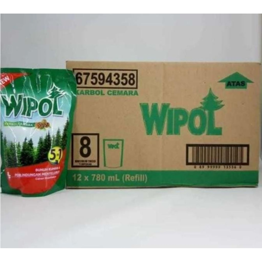 Wipol Karbol Cemara 750ml 1 Dus / Sabun Pembersih Lantai Wipol 750ml 1 Karton / Karbol Pembersih Lan