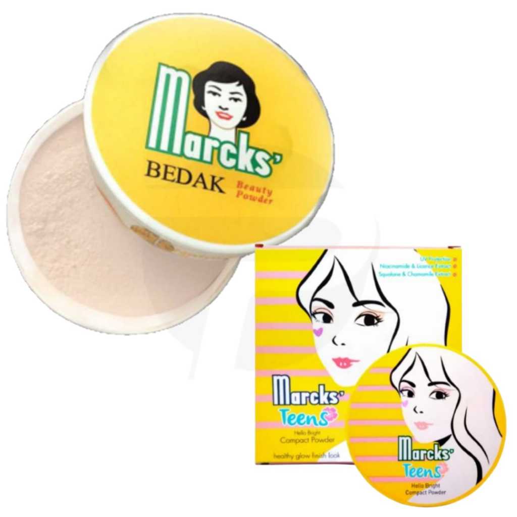 Marcks Bedak Tabur Classic || Marcks Teens Compact Powder - Bedak tabur / Bedak padat marcks classic