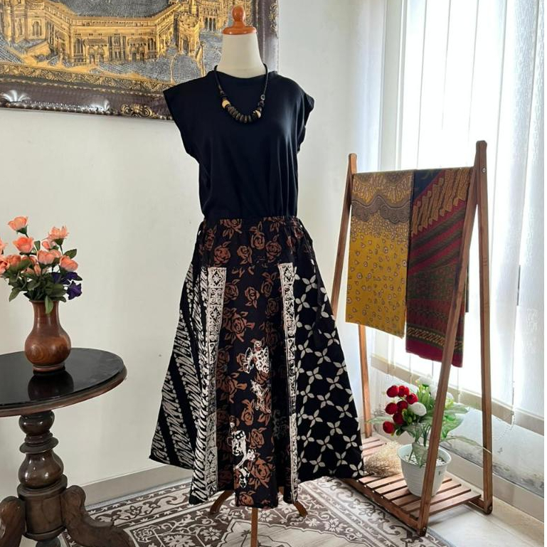 Rok Batik Wanita Solo Bahan Katun Solo All size Model payung klok