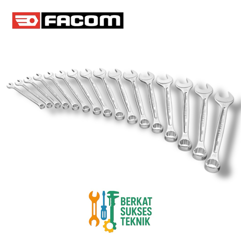 FACOM 440.JE18 - 18pc Metric Combination Spanner Set Kunci Ring Pas Set 6-24 mm Merk Facom