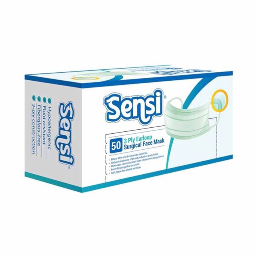 Sensi Masker 4Ply Double FilterEarloop Surgical White