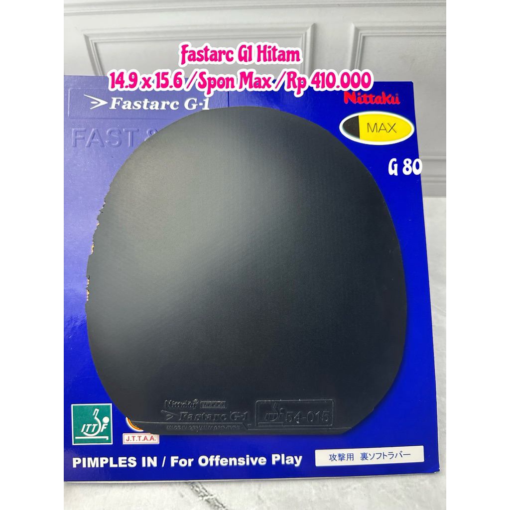 Second karet bet bat tenis meja pingpong Fastarc G1 Hitam