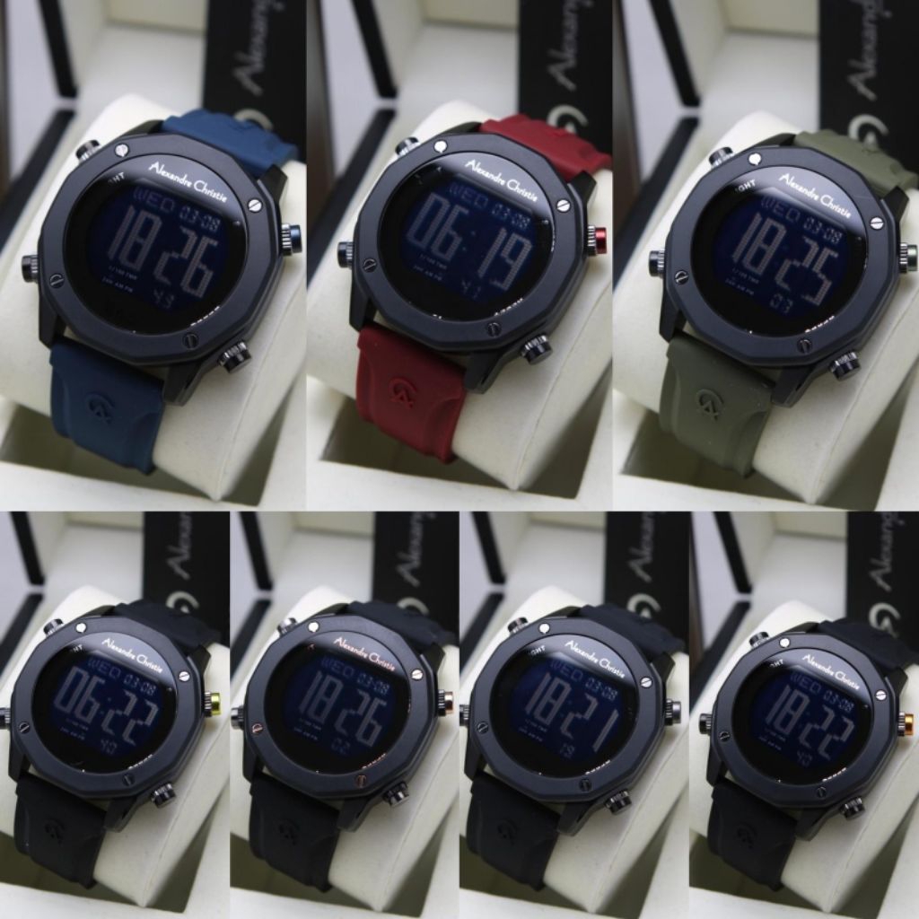JAM TANGAN PRIA AC9377 AC 9377 ALEXANDRE CHRISTIE RUBBER ORIGINAL