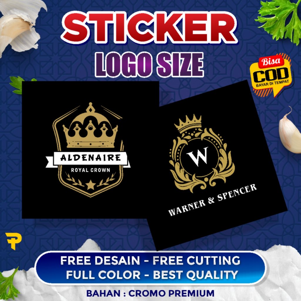stiker logo size stiker label