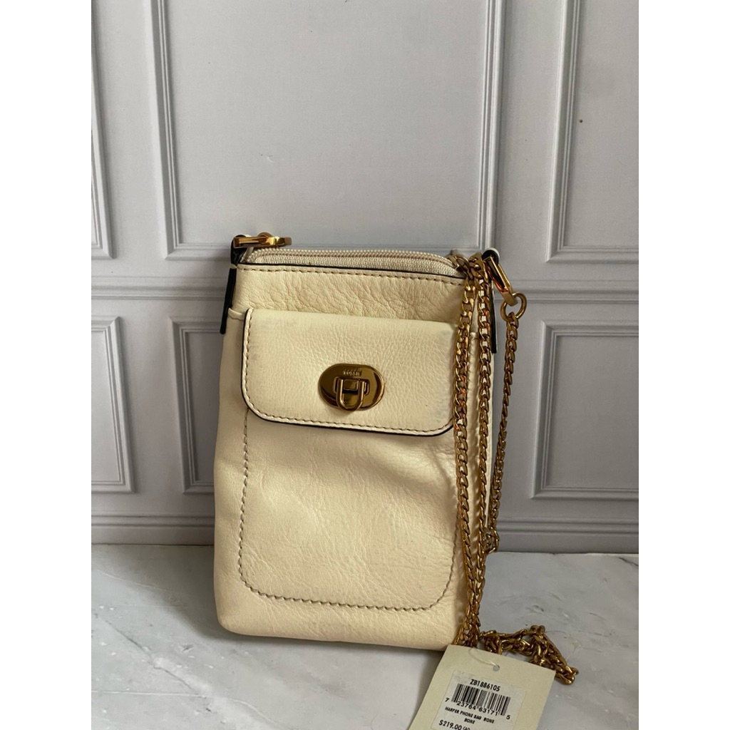 tas sling bag phone bag harper white bone new original authentic store ,new kotor sedikit