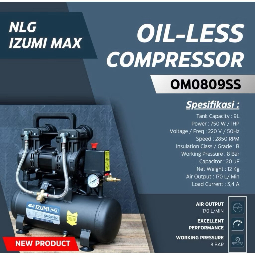 KOMPRESOR IZUMI MAX SILENT 9 LITER JAPAN TECHNOLOGY