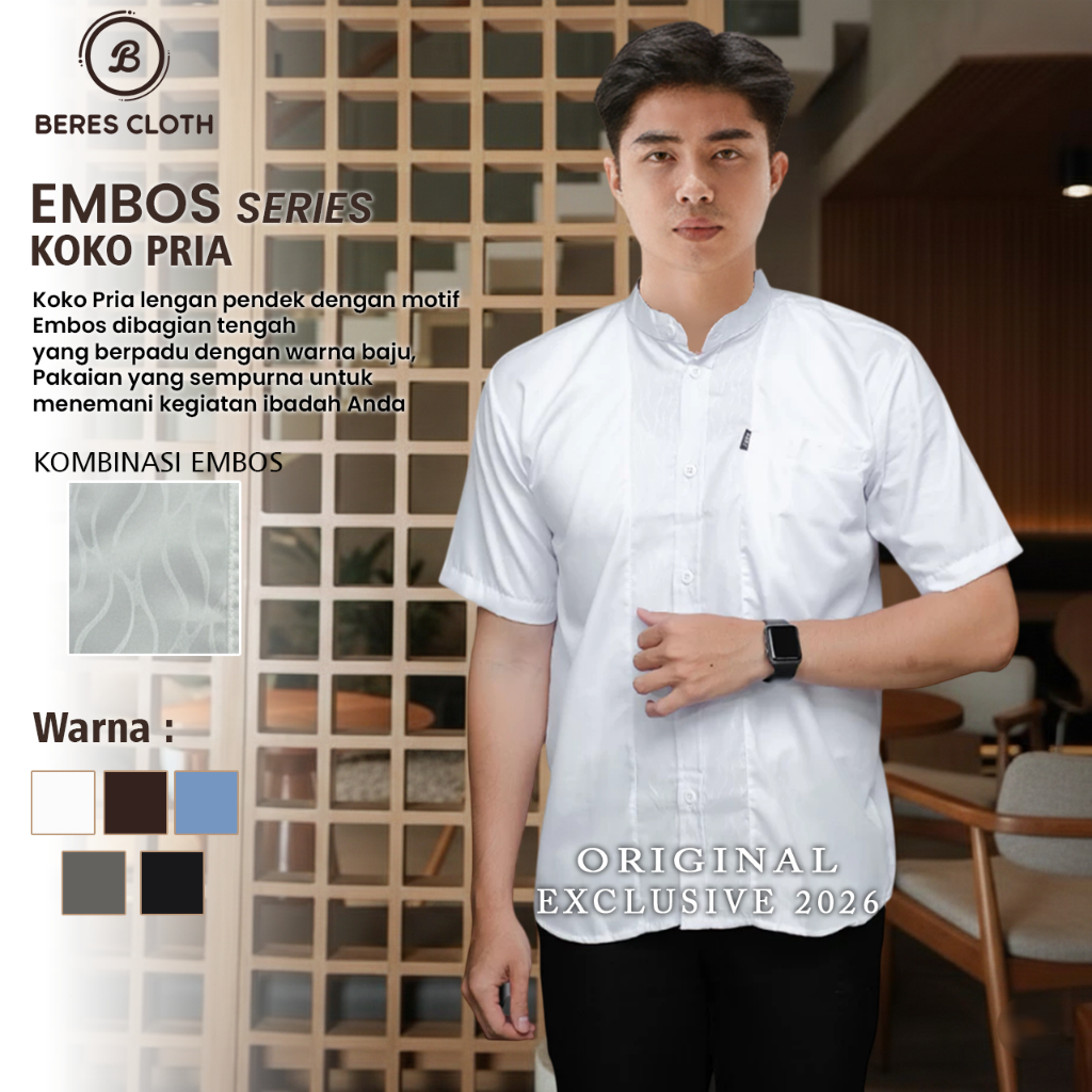 Baju Koko Lengan Pendek Dewasa Premium SIze M L XL XXL - Kemeja Koko Lengan Pendek