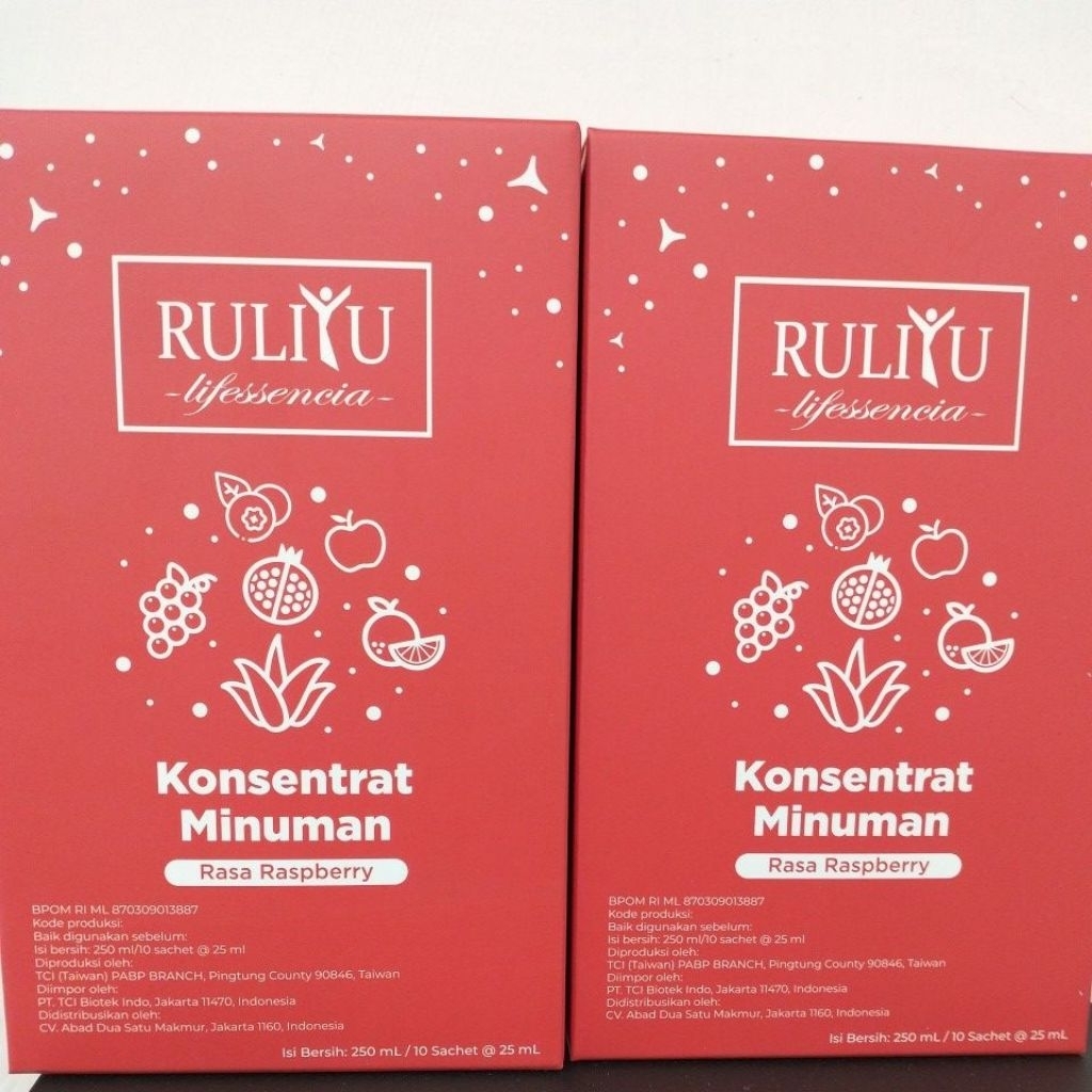 Ruliyu Konsentrat Minuman Rasa Raspberry Isi 10 sachet