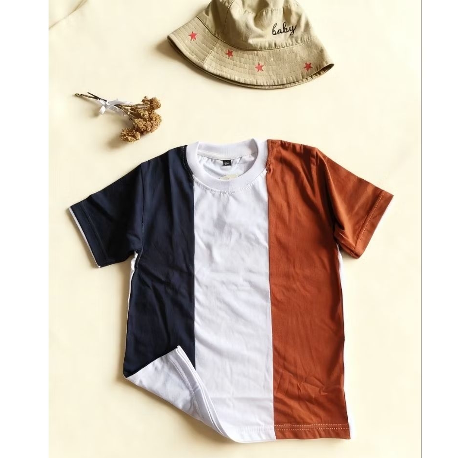 FGS_Baju Kaos Anak Stripe 3 Warna Desain Unik dan Nyaman Untuk Laki Laki dan Perempuan