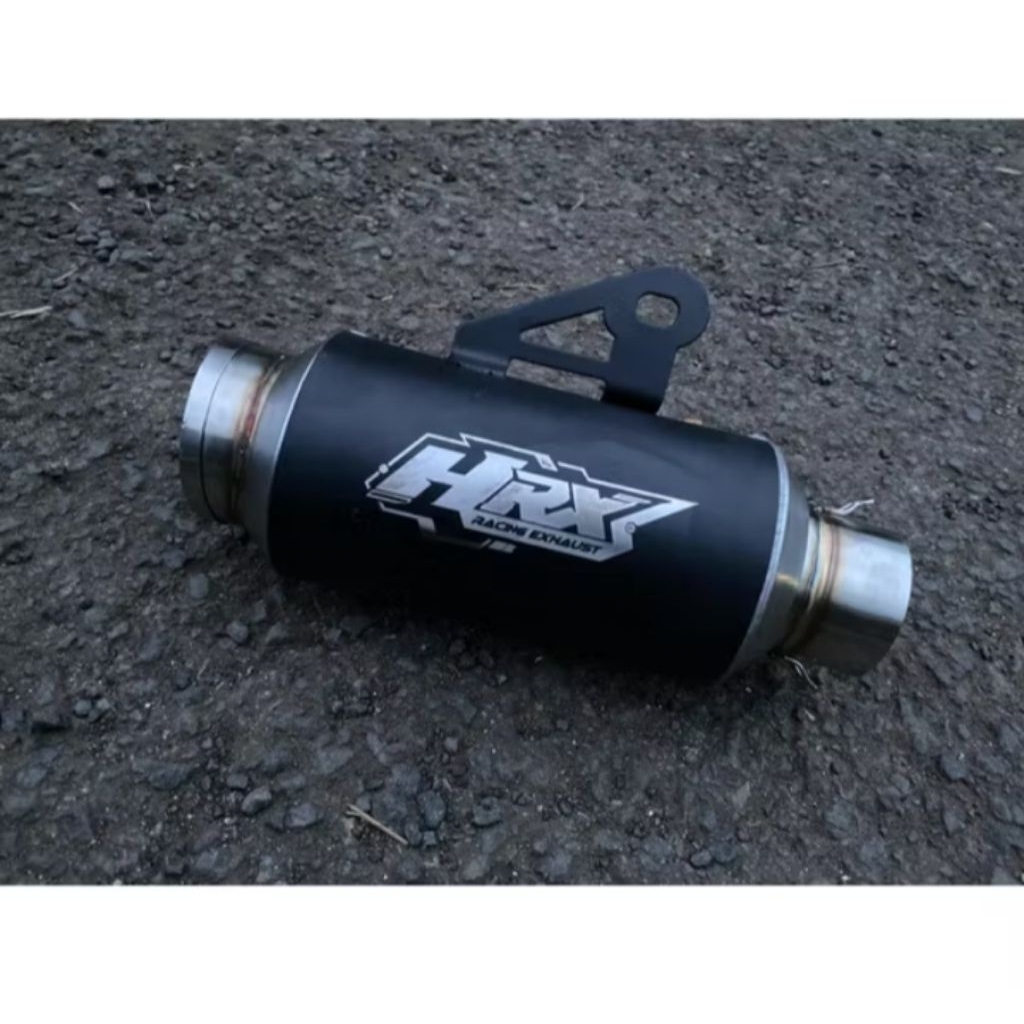 Silencer Knalpot HRX GP Pro Black Pendek P15cm Original Hitam Coating Inlet 50 Silincer Only
