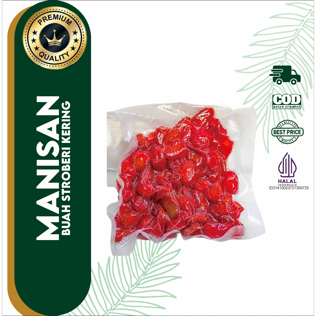 MANISAN STRAWBERRY IMPOR | BUAH KERING PREMIUM | SNACK SEHAT & LEZAT 250G | 500G | 1KG