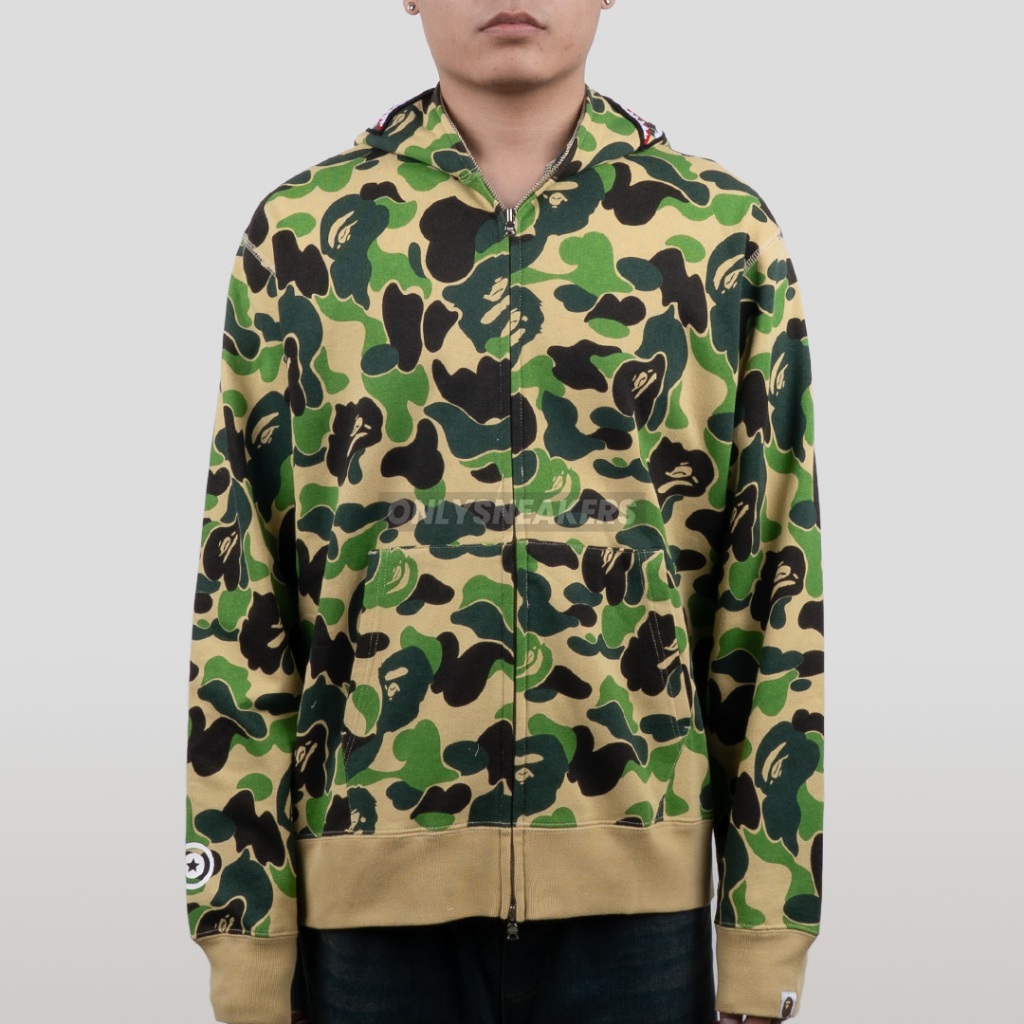 BAPE YELLOW CAMO SHARK FULL ZIP HOODIE