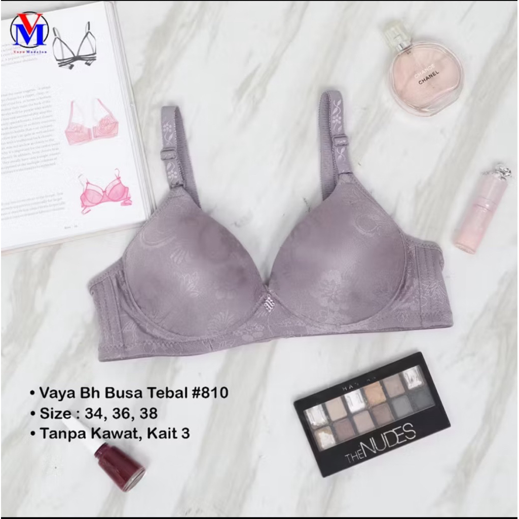 BH/Bra Merek Vaya 810  Busa Tebal Tanpa Kawat Ukuran 34-38|Pakaian Dalam Wanita Dewasa|Busa Tebal|Ta