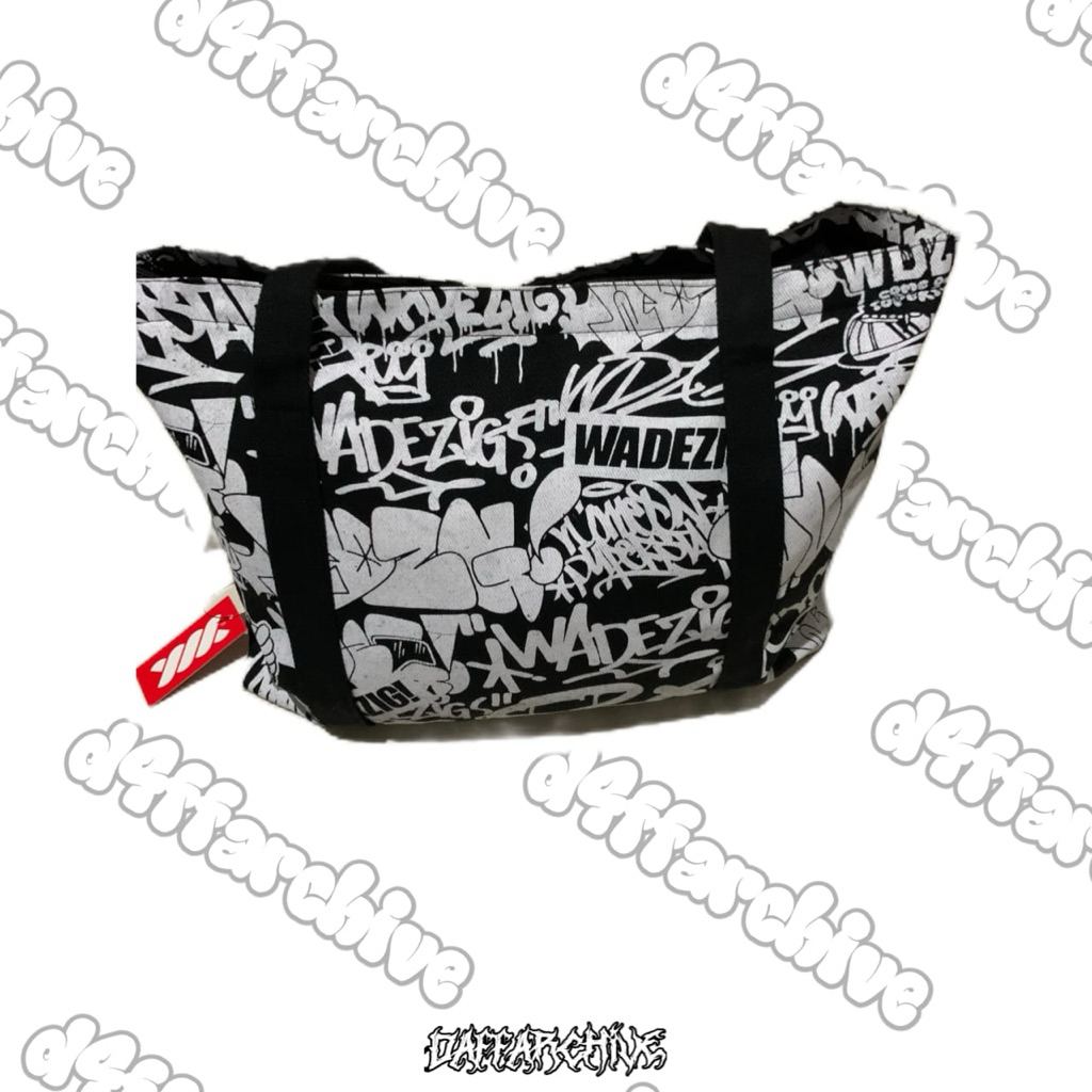 WADEZIG BAG - GRAFFITI TOTEBAG BLACK