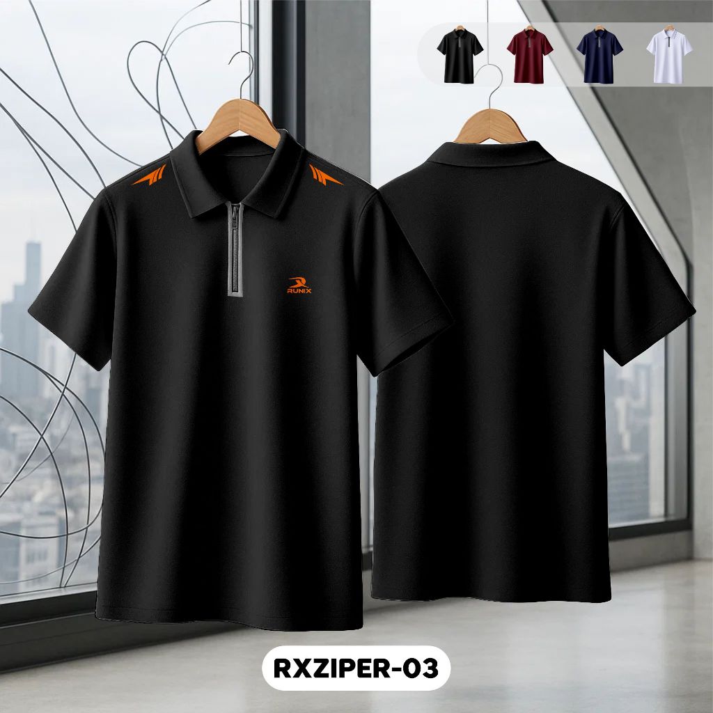 Kaos Kerah Polo Shirt / Kaos Olahraga Polo Ziper / Kaos Wangki Ziper / Kaos Running Pria Sport Gym