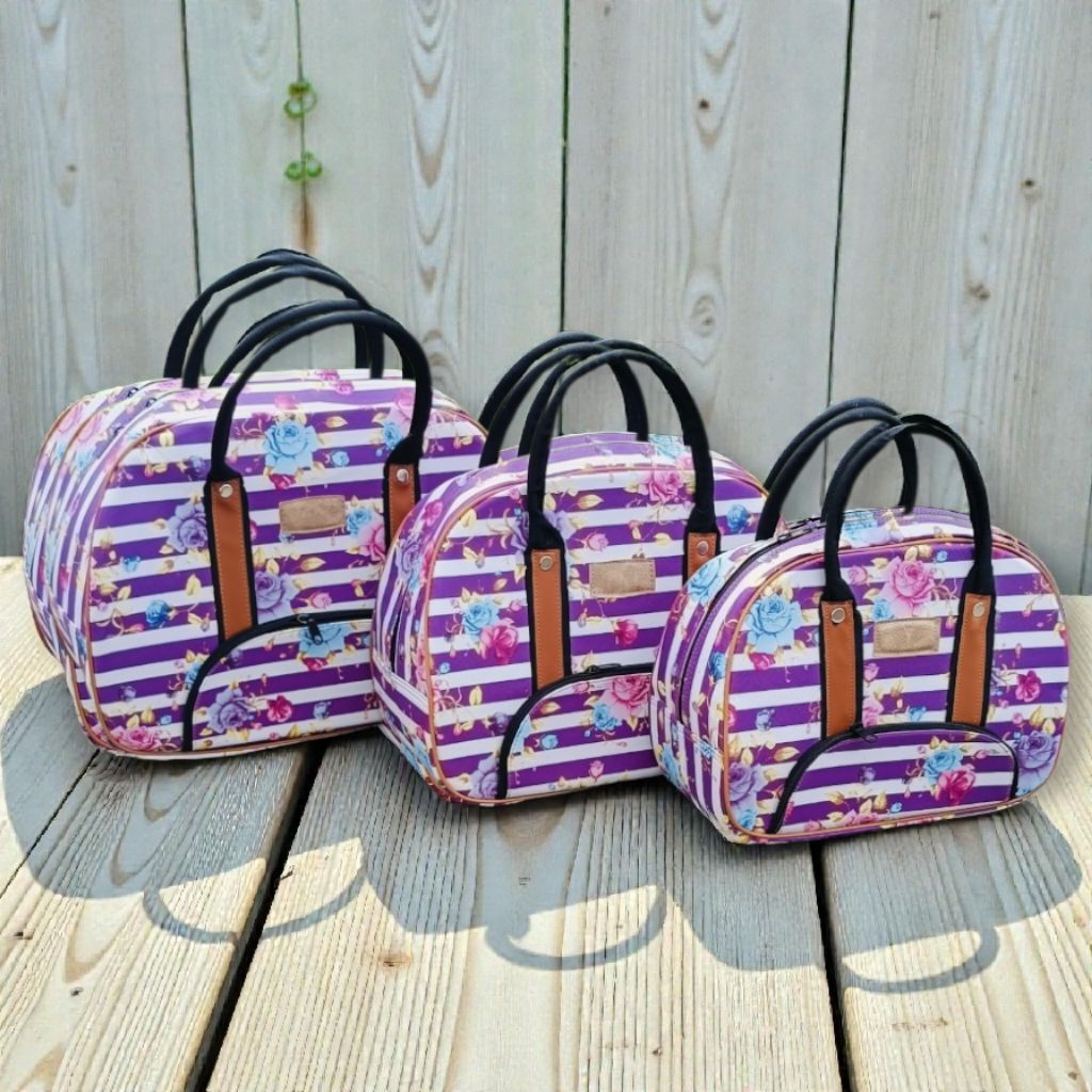 Tas Travel isi 3 Kulit Mitasi Printing Tas Pakaian Jinjing Travel Bag Tas jinjing Tas Baju Tas