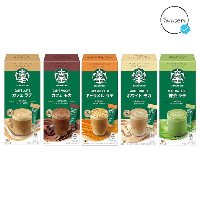 STARBUCKS Premium Mix Latte Coffee Caramel Mocha Matcha Original Japan