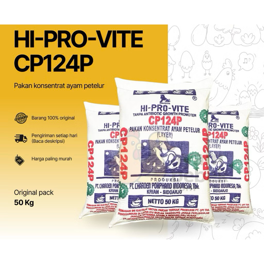 20 KG - Konsentrat Ayam Petelur CP124P - Untuk Ayam Petelur (Layer)