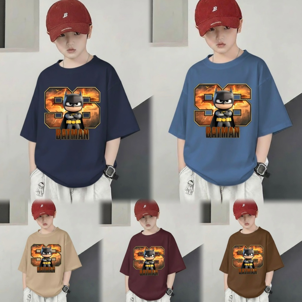Kaos Oversize Distro Batman Anak Laki-Laki Umur 3-14 Tahun Cotton Combed 24s