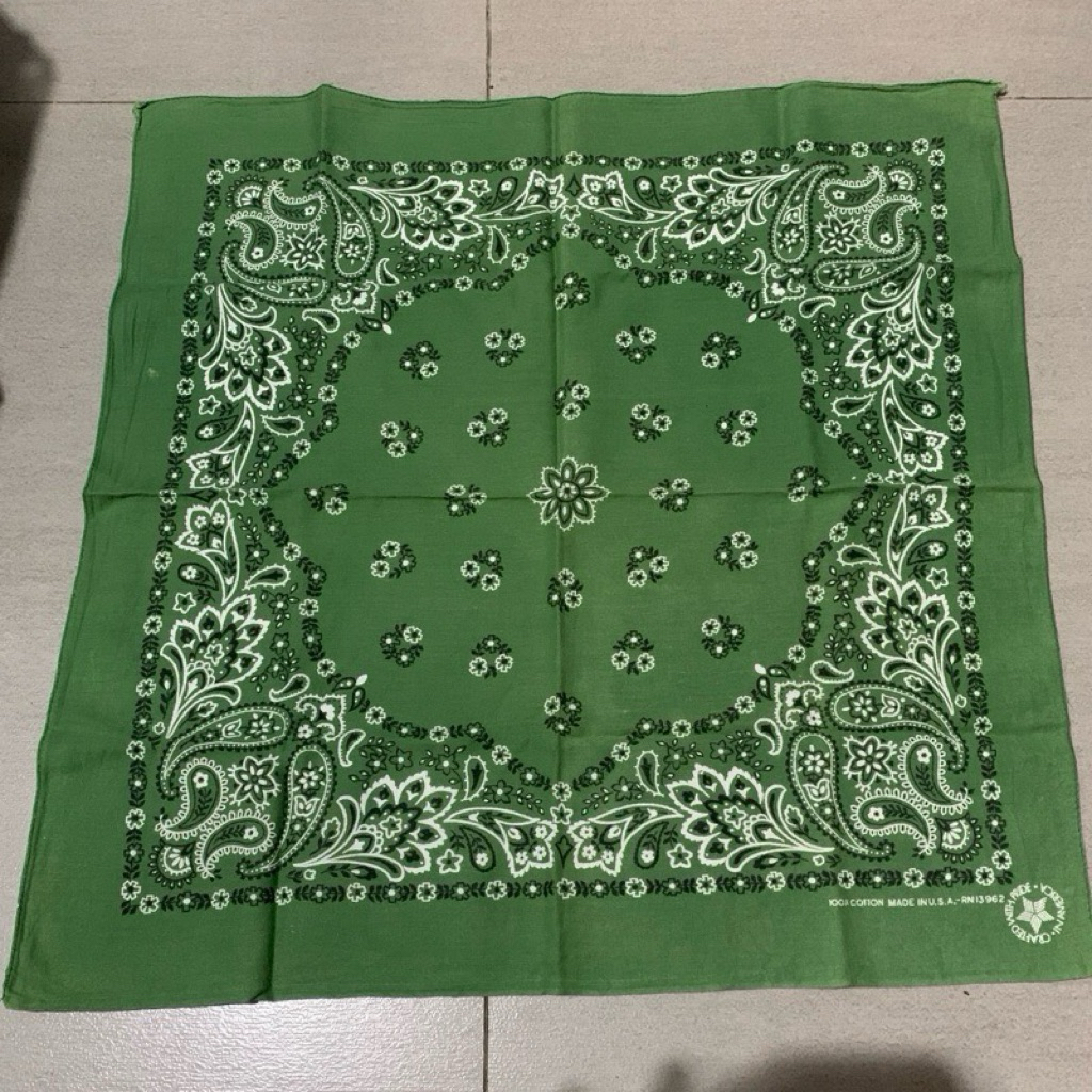 Bandana Paisley Green Wamcraft Made in USA Very Soft Cotton Import