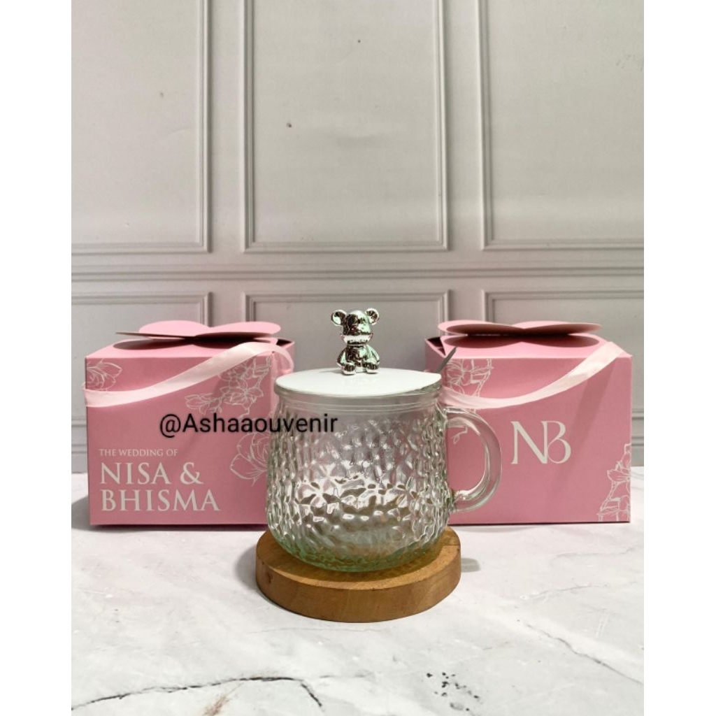 SOUVENIR MUG BERUANG / MUG MUNGIL BERUANG / MUG BERUANG KECIL KEMASAN BOX CUSTOM