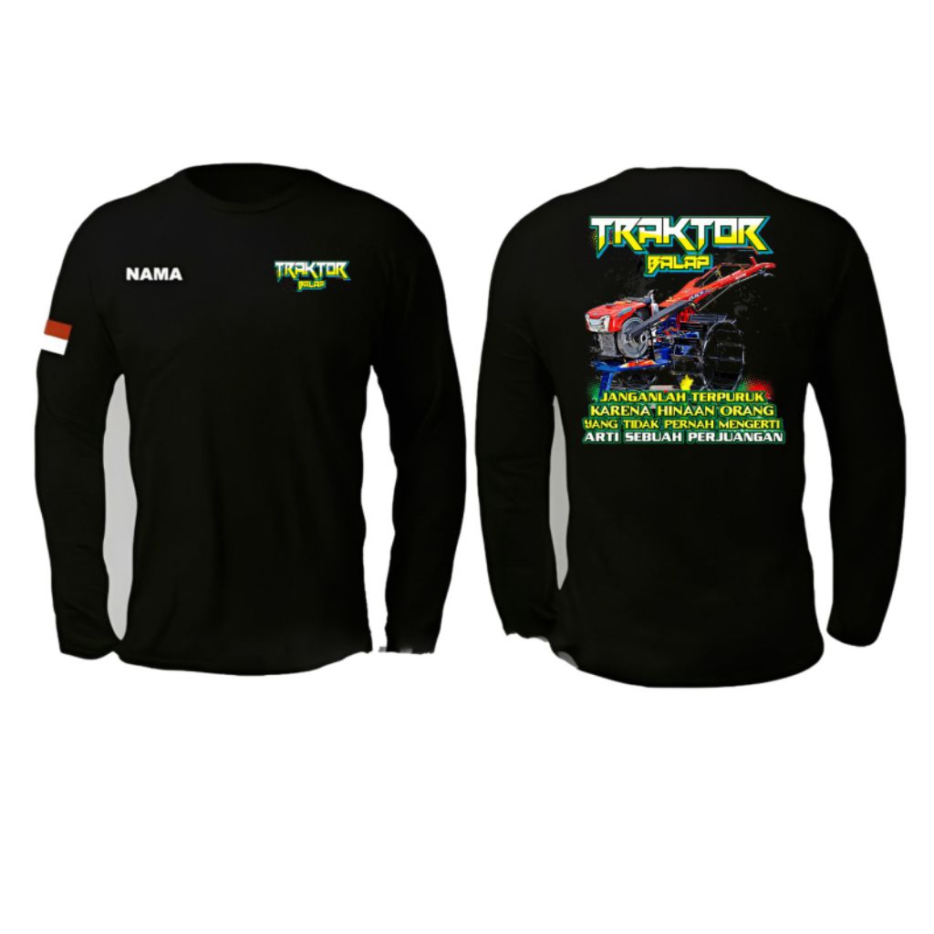 Kaos Lengan Panjang Traktor Balap Free Nama