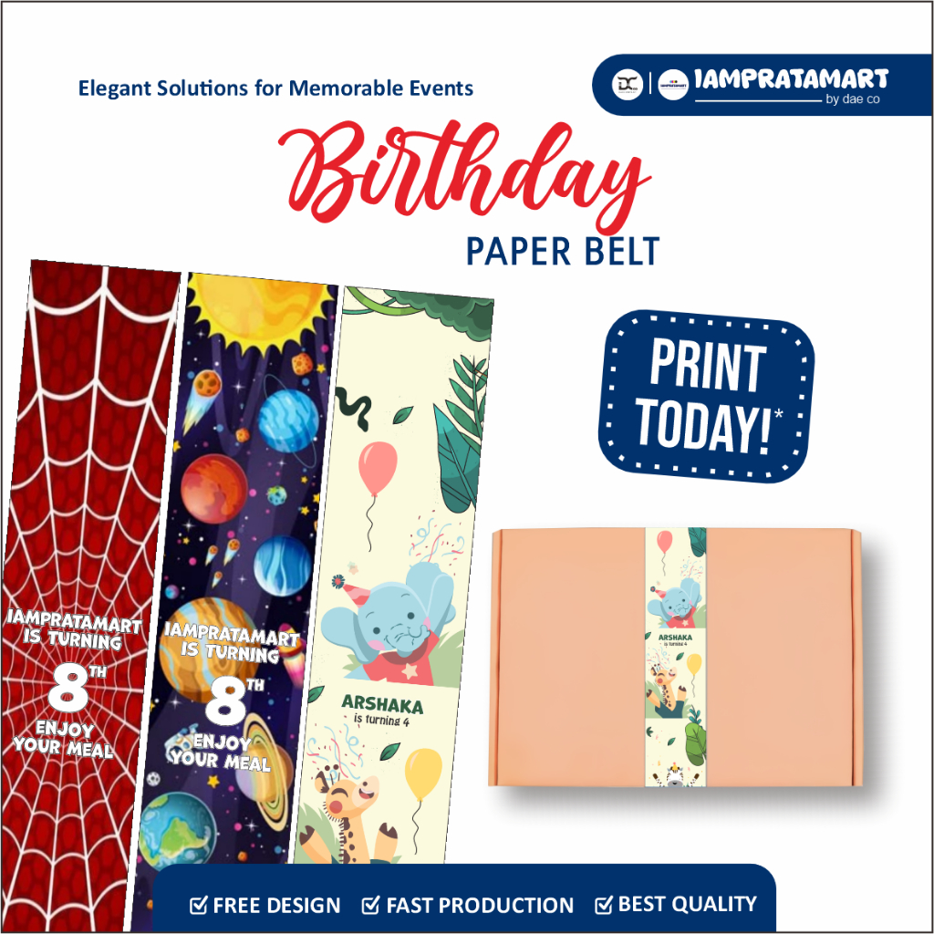 Paperbelt Birthday Bento Box Ulang Tahun | Label Bento Ulang Tahun Anak | Bento Roller Label Pengika