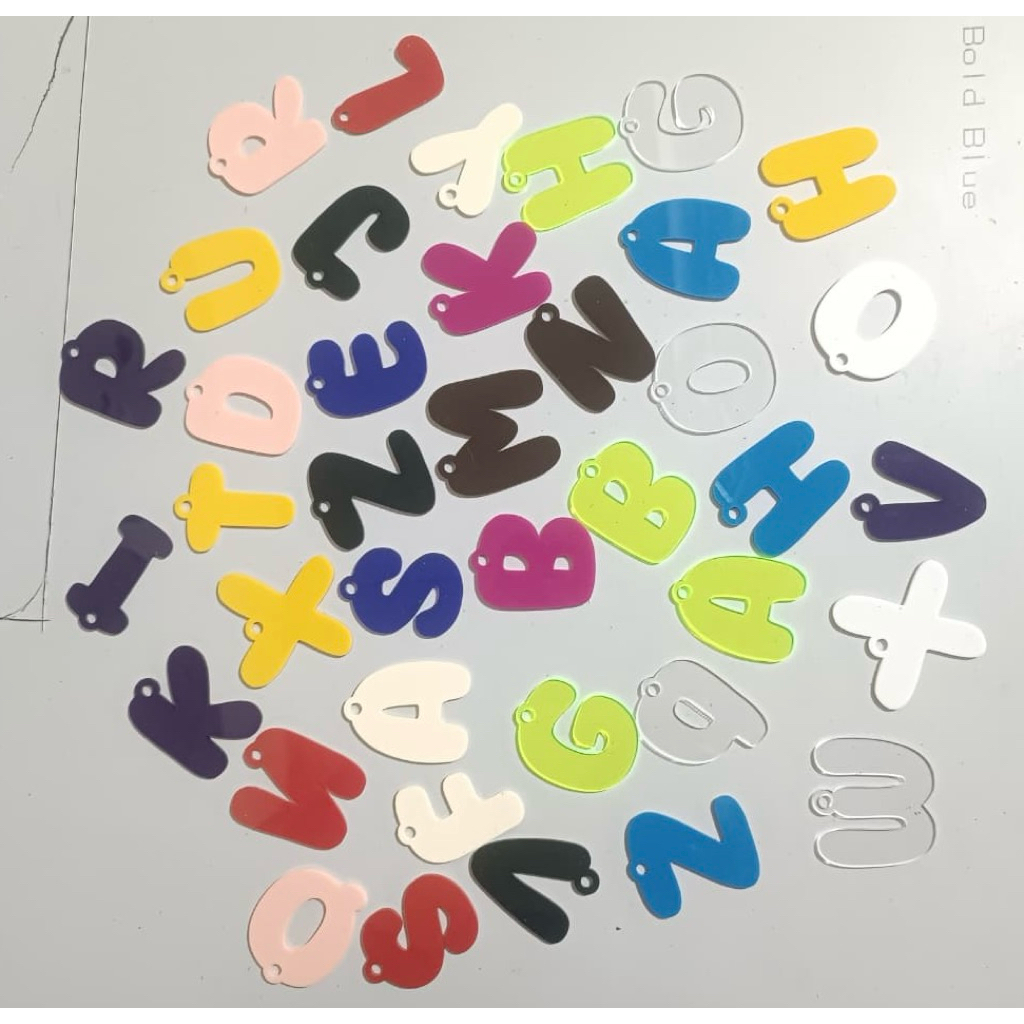 HURUF AKRILIK / HURUF GANTUNGAN KUNCI (GANCI) 2mm