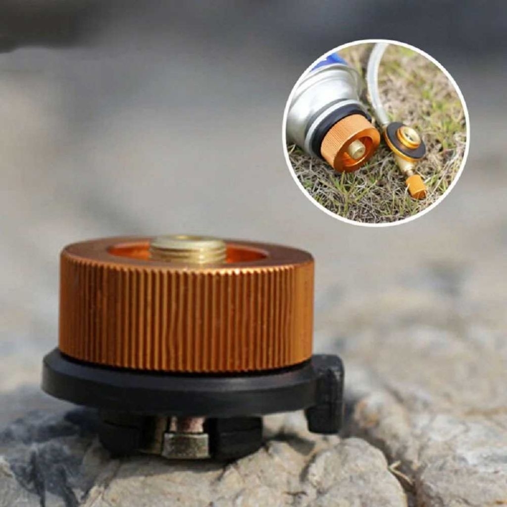 Adaptor Kepala Gas Propane Portable Tahan Panas, Ukuran Mini, Stabil