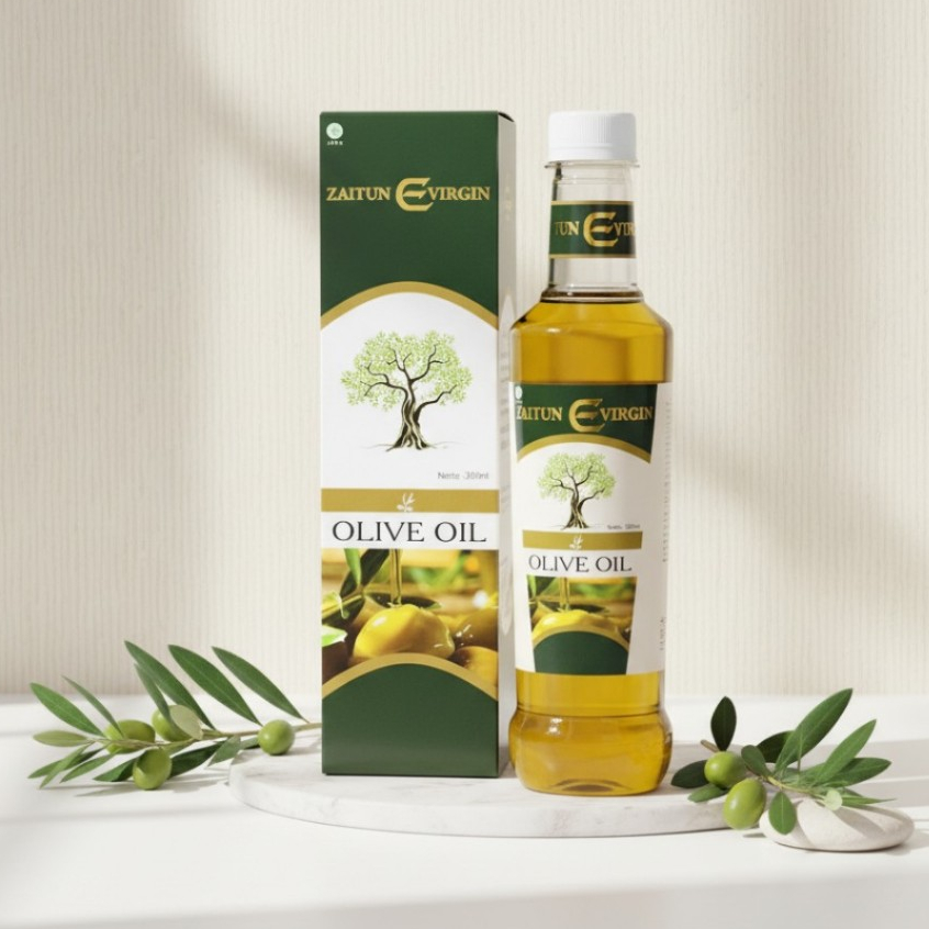 E Minyak Zaitun Asli Virgin Extra Virgin Olive Oil 100% Untuk Diminum 350ml