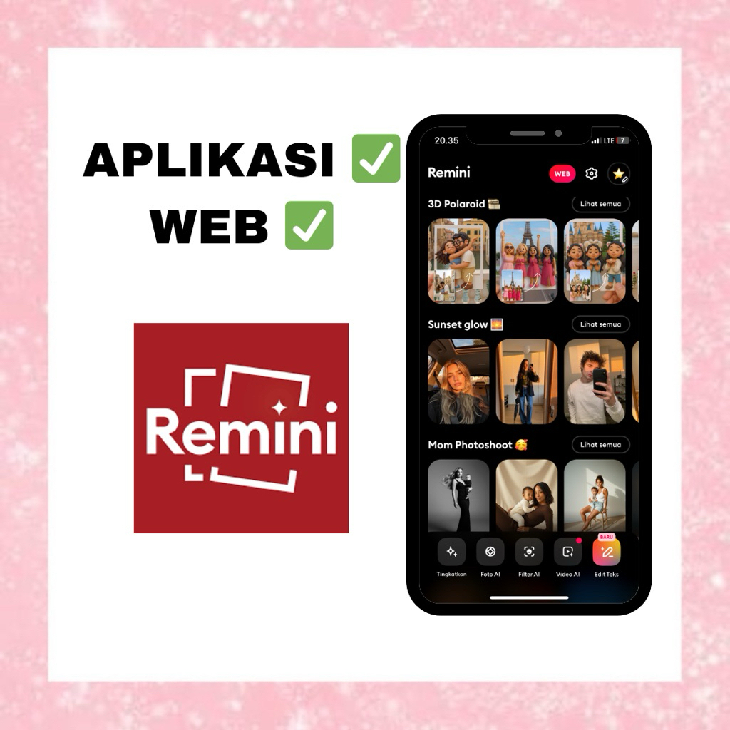 Remini Bergaransi Premium Web/Aplikasi