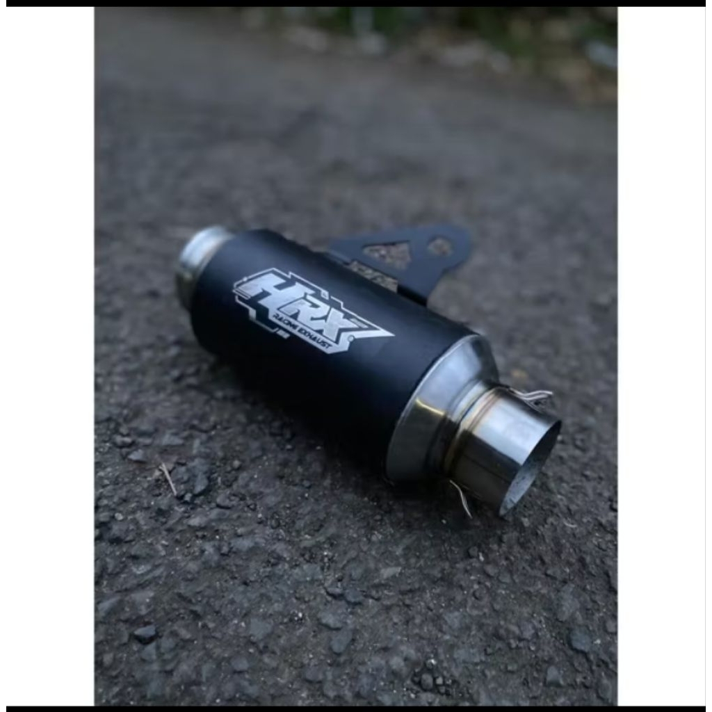 Silencer Knalpot HRX GP Pro Black Pendek P15cm Original Hitam Coating Inlet 50 Silincer Only