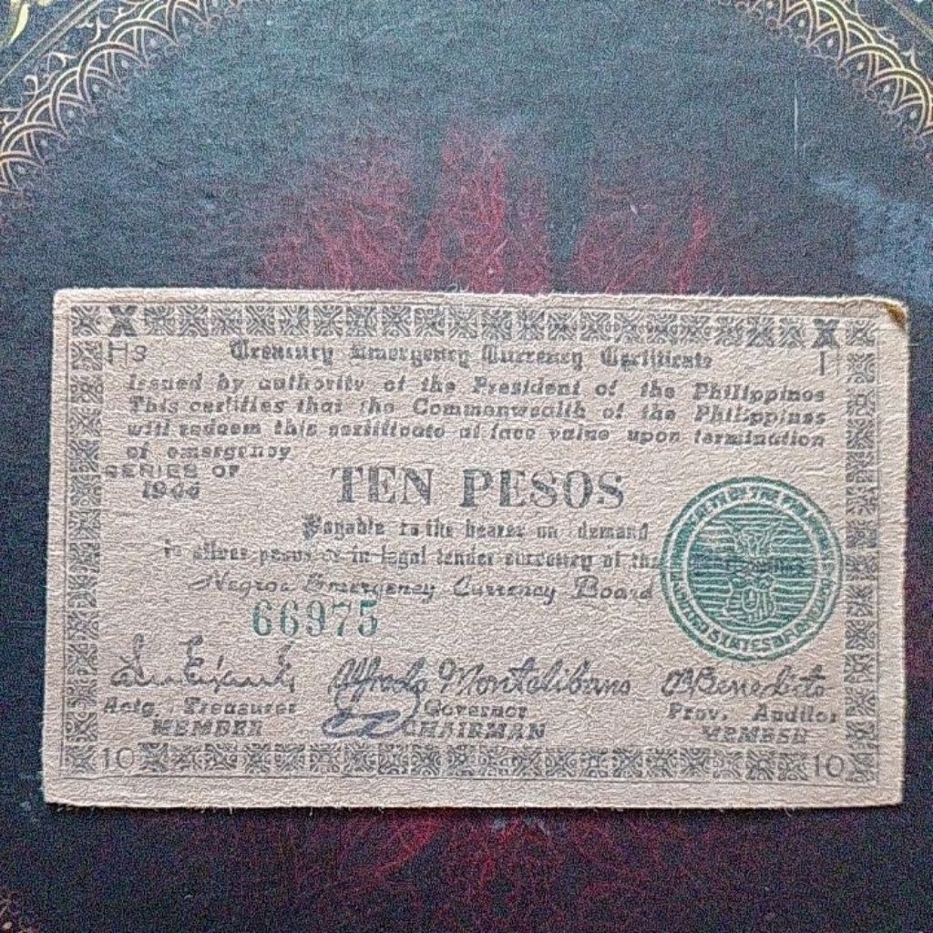 Uang Darurat Provinsi Negros Philipina 20 peso 1944 fine