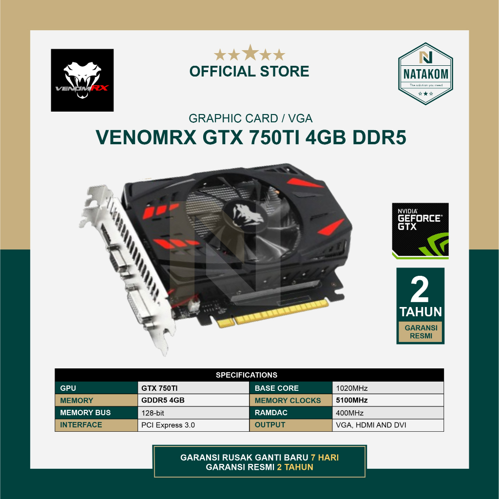 VGA VENOMRX NVIDIA GTX 750TI 4GB DDR5