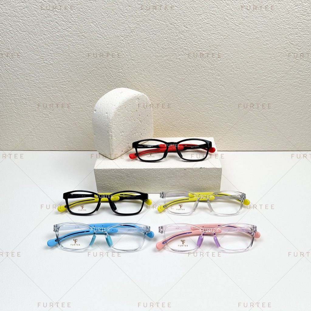 Kacamata Anak Lentur TR 8302 SnapFit Series Gagang Adjustable Lepas Pasang Kotak Anti Radiasi Minus 