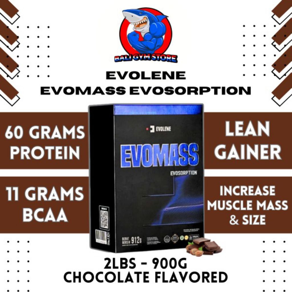 Evelone EVOMASS 2 Lbs Protein Mass Gainer 912gr Susu Penambah Berat Badan Halal BPOM