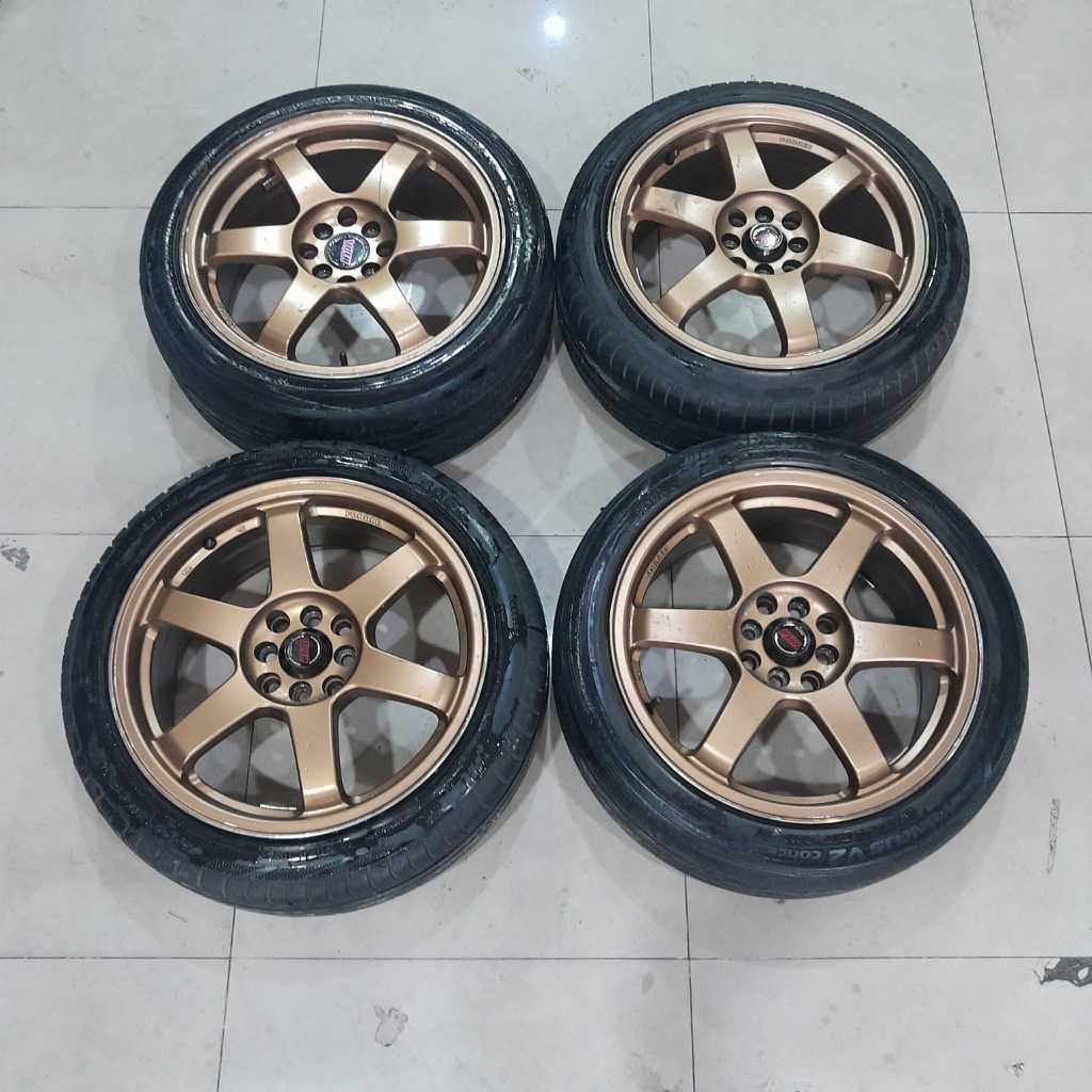 Velg Racing Second Te37 Volk Rays Ring 17 x7,5 Et42 Pcd 8x100/114,3 + Ban 215/45 R17