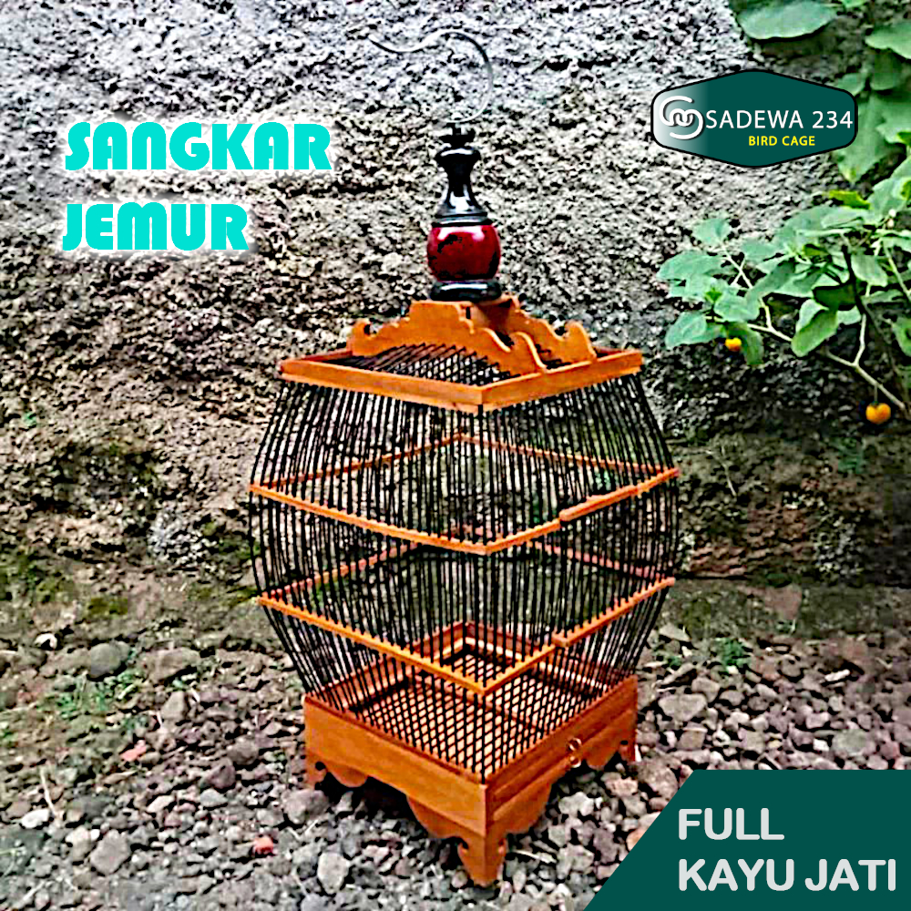 Sangkar jemur kayu jati untuk perkutut.kenari dll