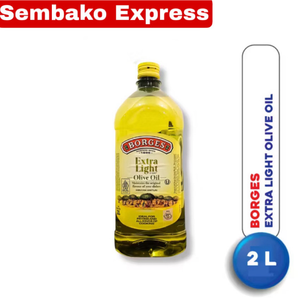 Borges Extra Light Olive Oil 2L - Minyak Zaitun Import Ringan untuk Masak Harian