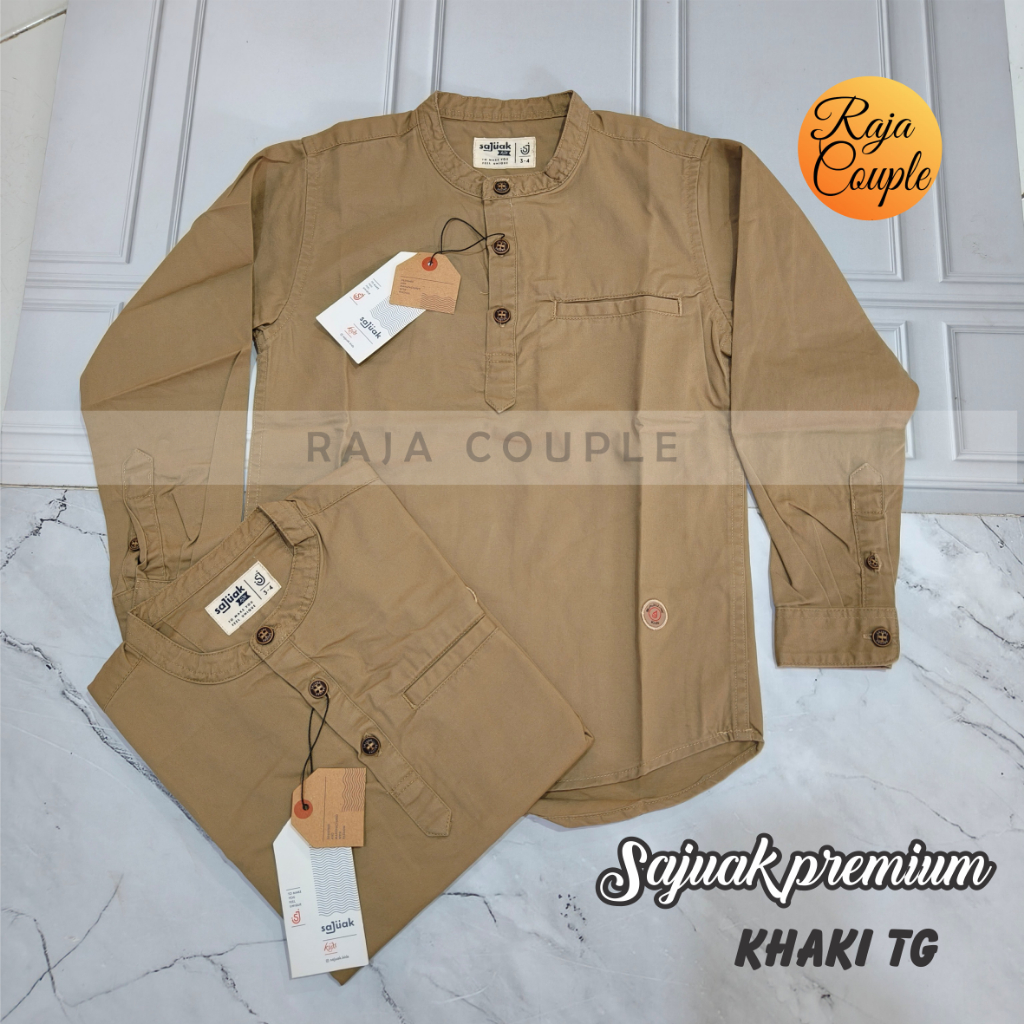 SAJUAK TG PREMIUM KHAKI KEMEJA KOKO COUPLE AYAH ANAK ORIGINAL SAJUAK