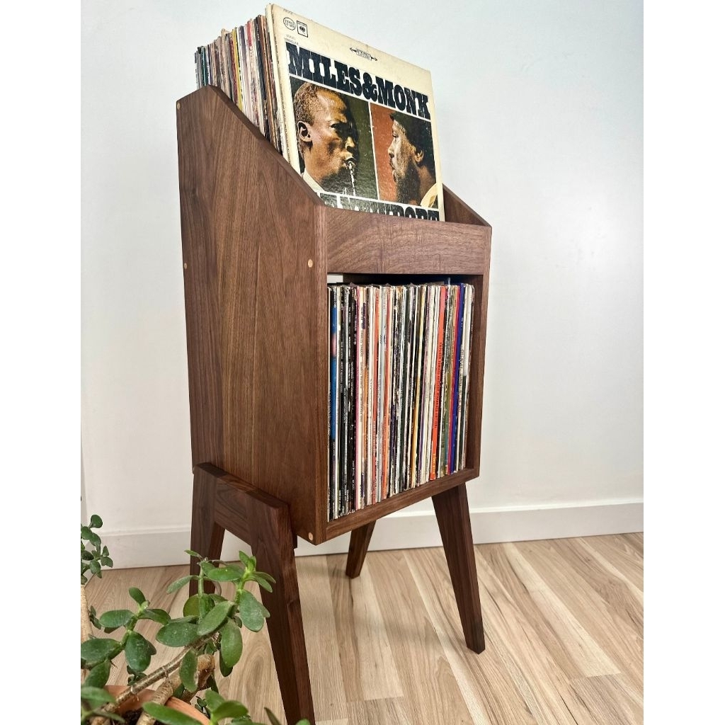 rak vinyl record/ lemari piringan hitam kayu mahoni