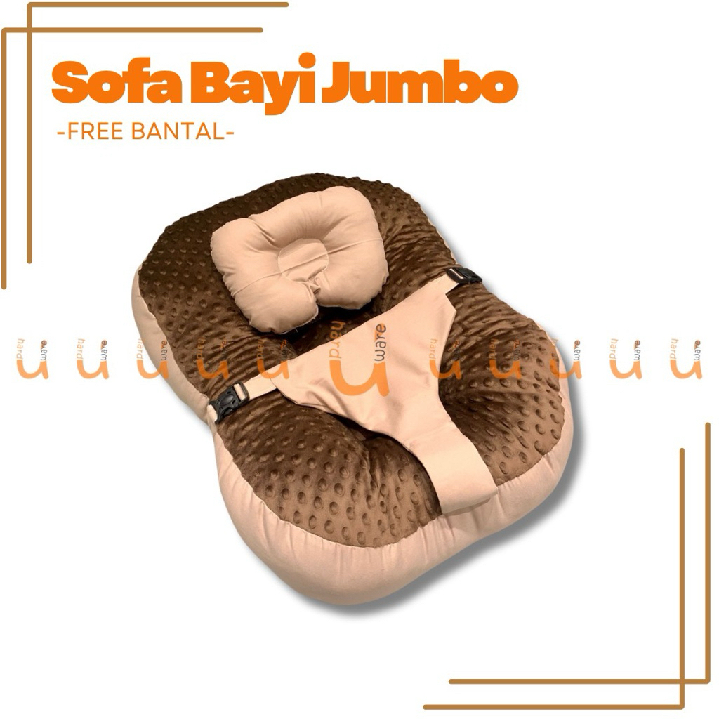 [FREE PACKING TAS SERUT] PREMIUM MINKY DOT Sofa Bayi Jumbo GEMOY Multifungsi Kasur bayi Dengan Gespe