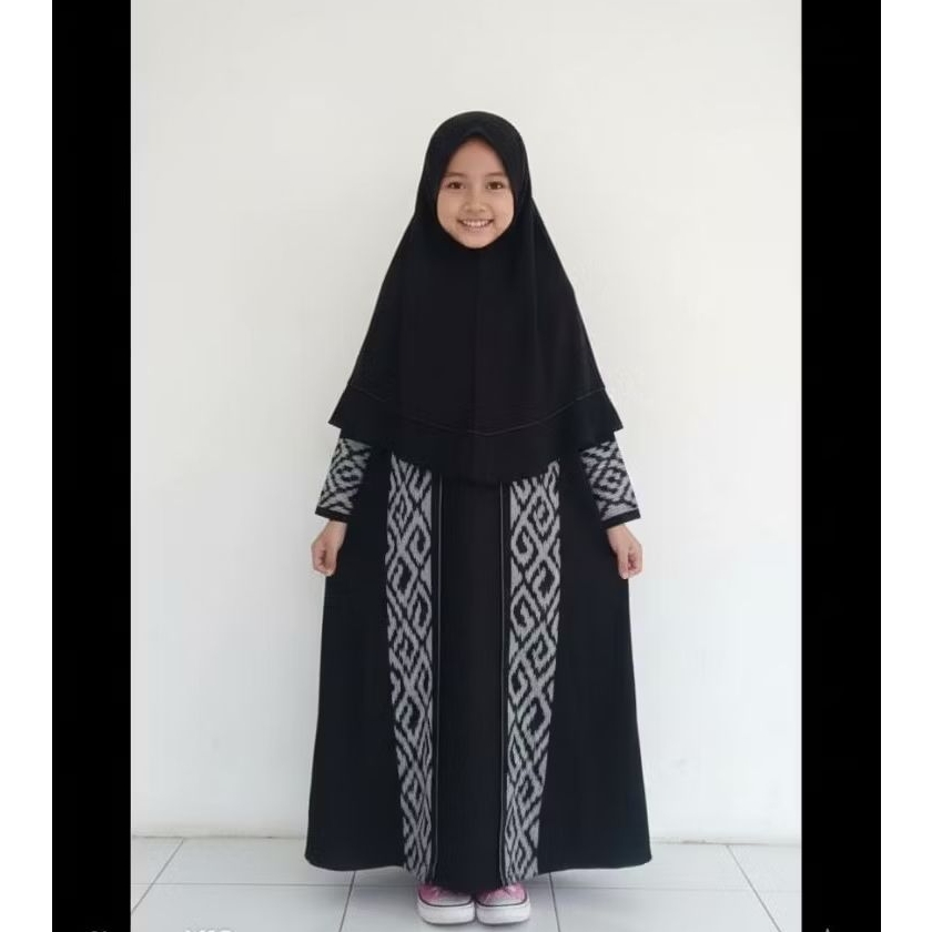 gamis abaya anak kain tenun Jepara CAHAYA TENUN JEPARA
