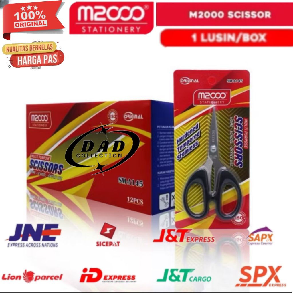 lusinan isi 12pcs gunting M2000 SCISSORS stainless ukuran besar sedang kecil gunting m2000 scissors