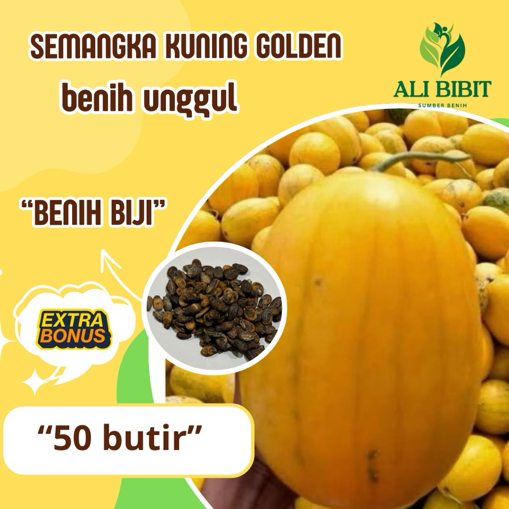 50 Butir > Benih Biji Semangka Kuning Golden> Bibit Semangka kuning>Bonus Benih