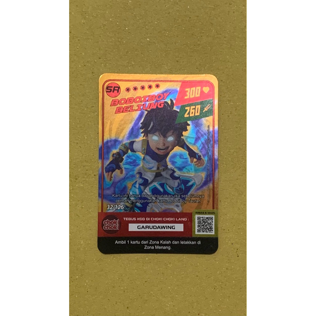 Kartu Boboiboy Beliung SR mosta galaxy card