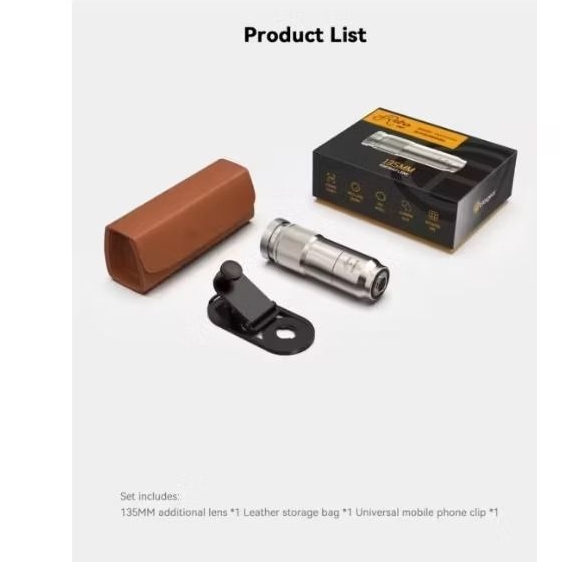 Fotorgear Universal 135mm Telephoto Lens T-Mount | Retro Mobile Phone Accessories for iPhone Android